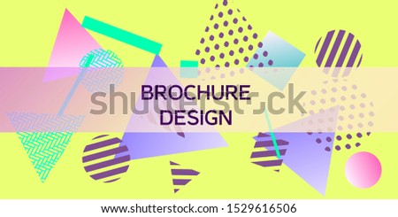 Futuristic retro 3D geometric design.  Minimal universal banner templates in memphis style. Dynamic composition. Vector illustration.