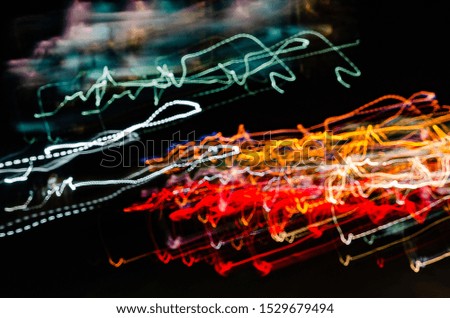 Blur background Night in the City of Lights.Long exposure photo