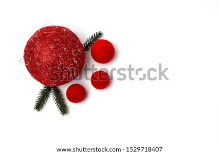 Background with Christmas Decoration Composition. Gifts. Space for text