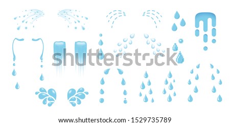 Shedding tears, tear streams, tears drops flows, crying, weeping, sobbing or mourning vector illustrations in various styles, a set cartoon cry icons isolated on white Royalty-Free Stock Photo #1529735789