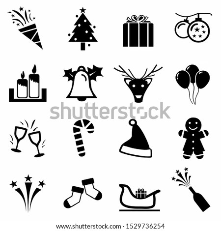 16 set of Christmas icon illustration Vector, Christmas symbol collection. on white backgound color.