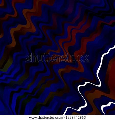Dark Blue, Yellow vector background with lines. Colorful illustration with curved lines. Template for cellphones.