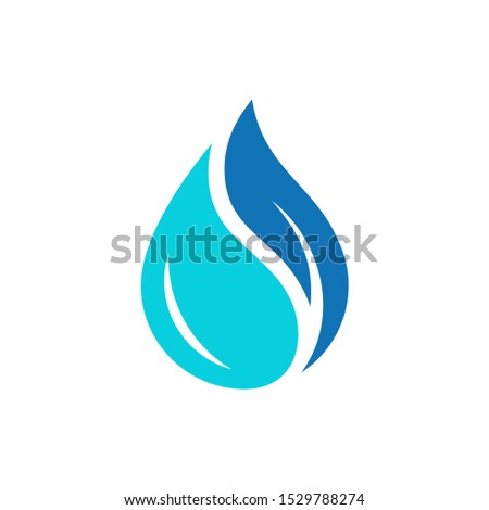 vector logo of water droplets and leaves