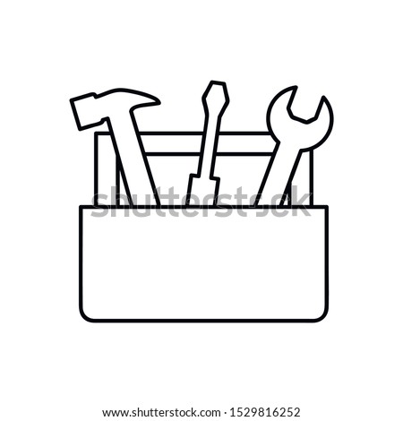 Tools Box line icon. concept web buttons. vector illustration. Outline design style Royalty-Free Stock Photo #1529816252