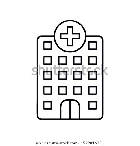 Hospital line icon. Line icons with flat design elements on white background. Symbol for your web site design, logo, app, UI. Vector illustration, EPS
