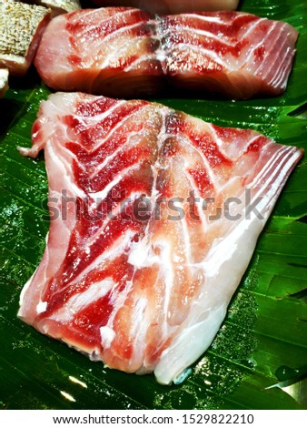 fresh fish filet slice  in market