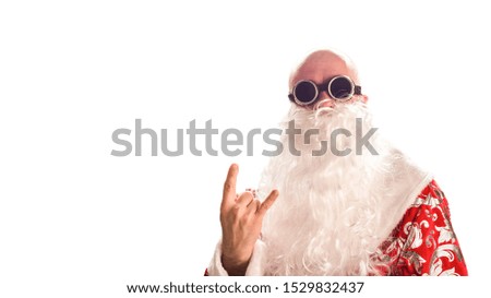 Crazy Santa Claus rock isolated on white background