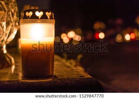 All Souls' Day, All Saint's Day with candles Royalty-Free Stock Photo #1529847770