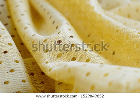 Yellow mesh sport wear fabric textile pattern background