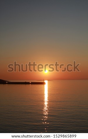 a Grecian sunset, on the Greek island of Syros