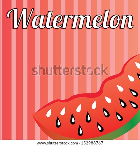 big sweet watermelon on special red lines background
