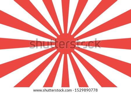 Japanese imperial navy flag isolated vector design. Abstract japanese flag for decoration design. Sunshine vector background. Vintage sunburst. EPS 10 Royalty-Free Stock Photo #1529890778