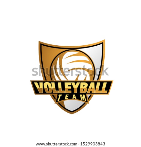 volleyball team logo icon with golden color for club and competition emblem