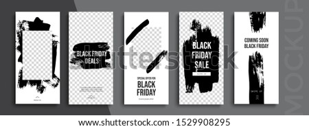 Black Friday Sale. Trendy editable Instagram Stories template. Design  for social media. 
