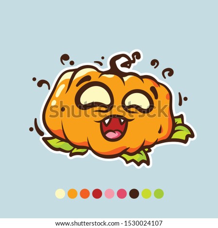 Cartoon vector pumpkin for Halloween. Funny pumpkin. Clip art for Halloween. Vector face. October 31. Scary pumpkin face for Halloween. Illustration for Halloween. Vector art.
