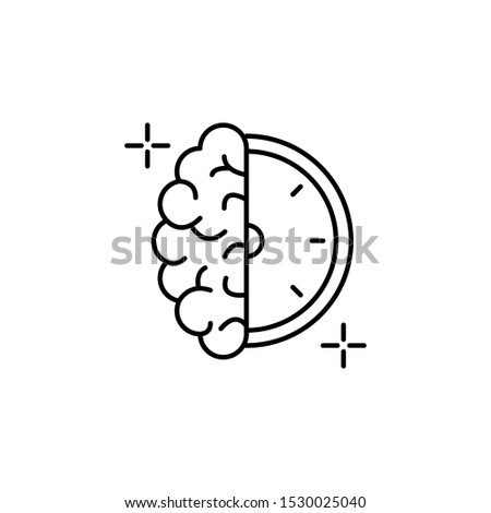 Clock brain icon. Element of brain concept