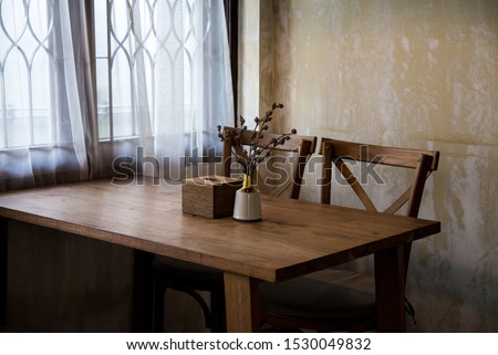 vase on wood table in living room