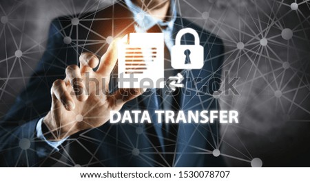 business concept secure date transfer.