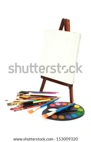 Canvas on a small easel