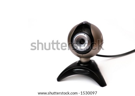 Webcam with wire (Isolated, pure white)