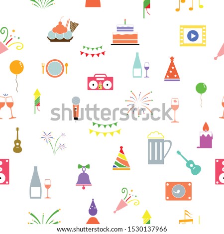 celebration seamless pattern background icon.