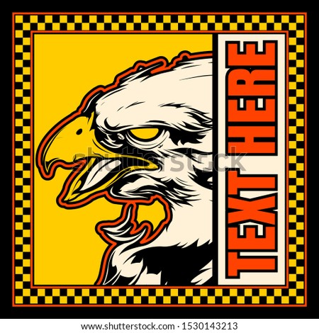 Graphic Head Of A Bald Eagle Mascot Vector Illustration