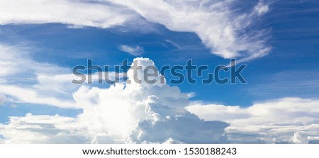 Beautiful summer panoramic view of cloudscape and blue sky 