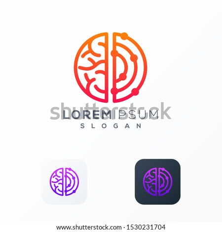 brain connect logo design ready to use