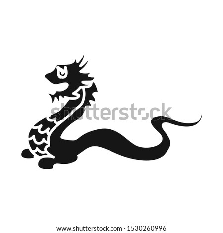 Vector illustration of dragon and zodiac logo. Graphic of dragon and tattoo vector icon for stock.