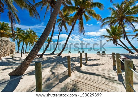 footbridge to the beach - Key West Royalty-Free Stock Photo #153029399