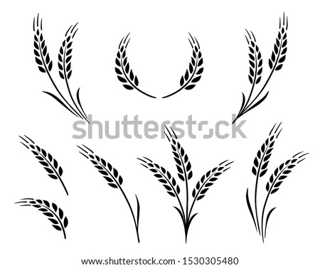 bakery set of wheat ears icon logo Royalty-Free Stock Photo #1530305480