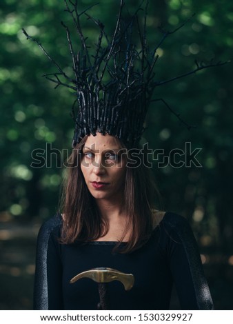 Halloween portrait of creepy woman