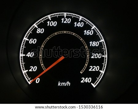 Close up the Speedometer of car in zero speed