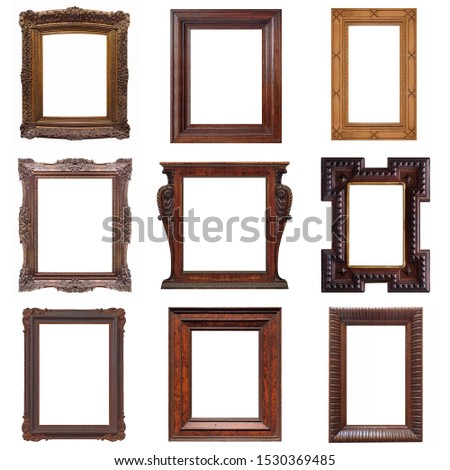 Set of wooden frames for paintings, mirrors or photos