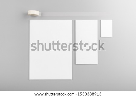 Photo. Template for branding identity. For graphic designers presentations and portfolios. Identity Mock-up isolated on gray background. Identity set mock-up. Photo mock up.