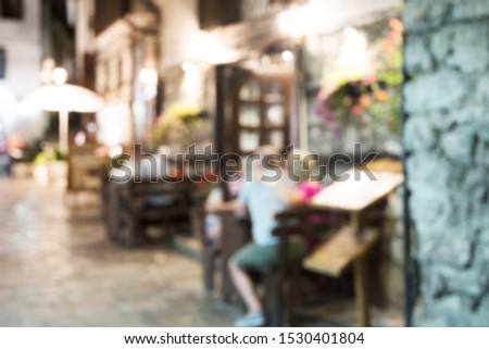 Blur restaurant - Customer at restaurant blur background with bokeh, vintage effect style picture