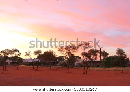 Sunset in Australian Outback, Glendambo rural desert village in central Australia Royalty-Free Stock Photo #1530510269