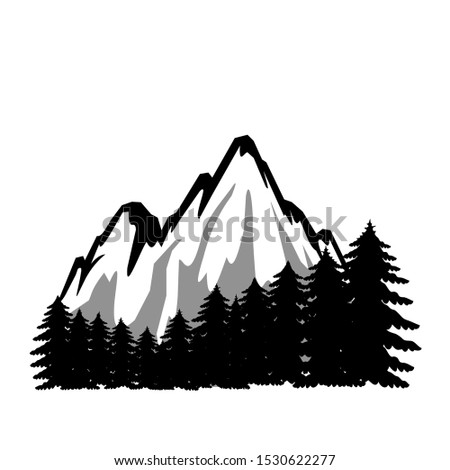 Natural Forest mountain background vector.