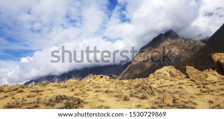 Hunza Mountains under blue sky
