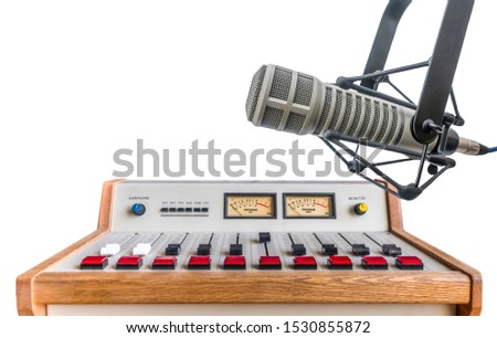 Professional microphone and sound mixer background