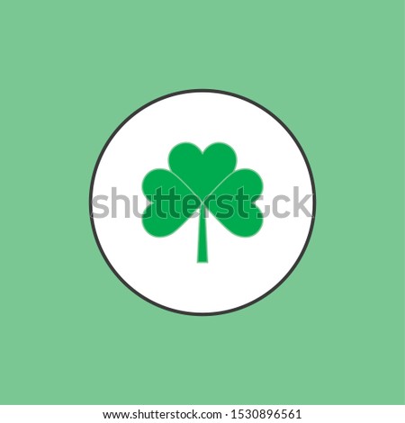 Good luck clover or leaf clover flat vector icon for apps and websites