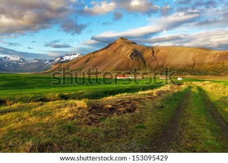 Nice mountain Iceland country Royalty-Free Stock Photo #153095429