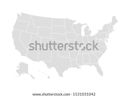 Vector usa map america icon. United state america country world map illustration. Royalty-Free Stock Photo #1531031042