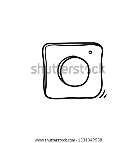 camera icon design with handdrawn doodle style vector isolated on white Royalty-Free Stock Photo #1531049558