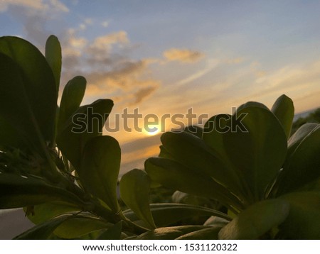 The sun setting on the coast of Hāpuna beach in Hawai’i.