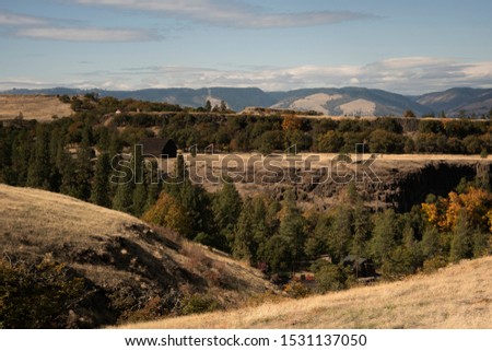 This is the Dry Creek Canyon in the Eastern Columbia River Gorge in Oregon.  I took this picture in autumn.