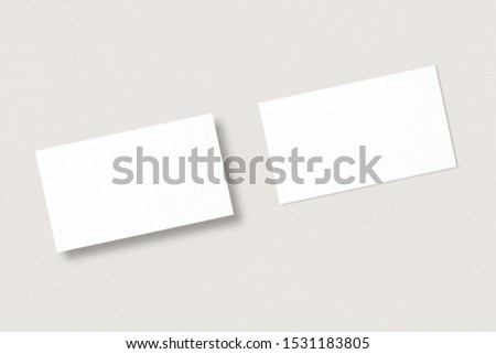 Business cards template. Mockup of two horizontal business cards. Template for branding identity. Photo mockup with clipping path.