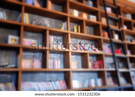 Public library And effect blur books