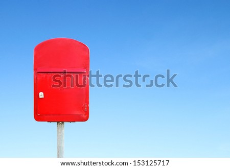mailbox with a blue sky blank for text