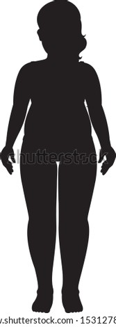 Silhouette human female on white background illustration